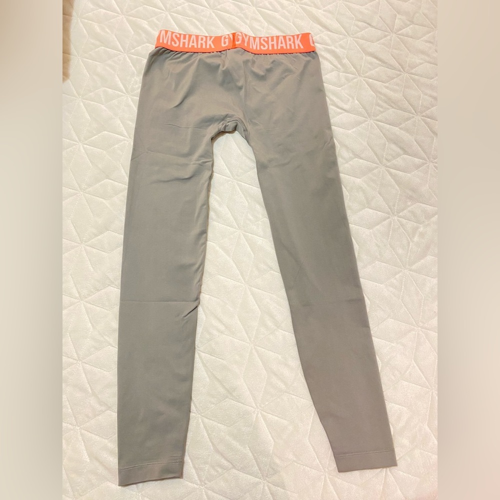 Gymshark Womens Gray Elastic Waist Seamless Compression Leggings Size medium